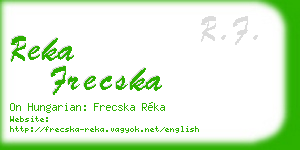 reka frecska business card